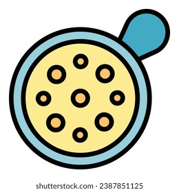 Top view colander icon outline vector. Cooking sieve. Dran crab color flat