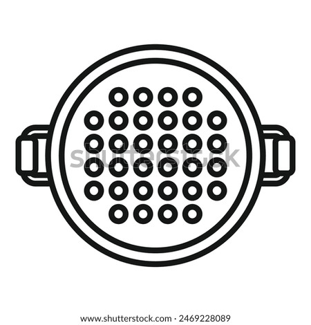Top view colander icon outline vector. Drain tool. Drainer wash baker