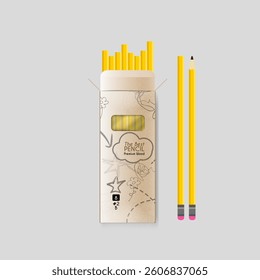 Top view collection of pencils on the desk