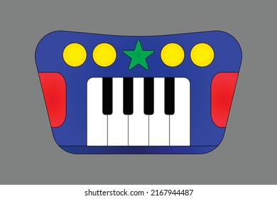 Top view of a colorful piano toy - vector illustration