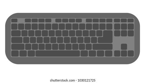 top view of computer keyboard with empty buttons vector illustration
