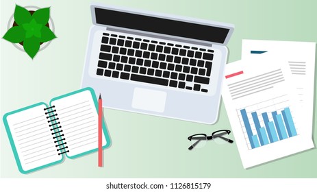 Top view of the computer used for website design. Business Concepts.
