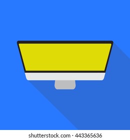 Top view of computer vector illustration material design icon