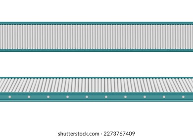 Línea transportadora de visión superior , producción industrial, ilustración vectorial.