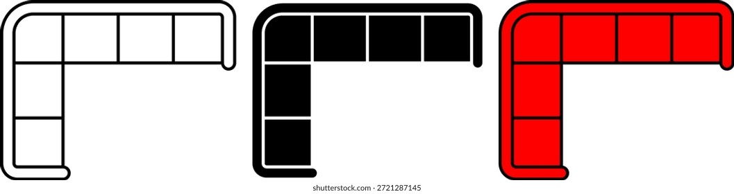 Sofa-Symbolsatz mit Draufsicht