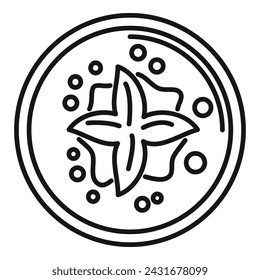 Top view cream soup icon outline vector. Aliment serving. Spoon vegetable hot