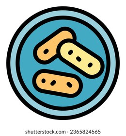 Top view croquette icon outline vector. Dutch potato. Cheese ball color flat