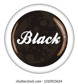 Top view of a cup of black Coffee over a white background