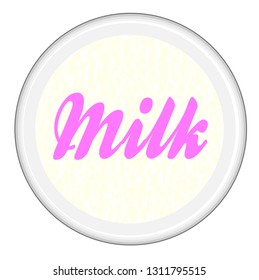 Top view of a cup of frothy milk over a white background