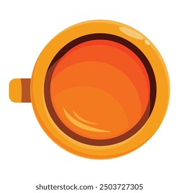 Top view of a cup with a hot beverage, perfect for representing breakfast time or coffee breaks