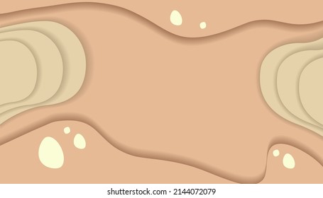 Top view of desert with papercut effect background.
