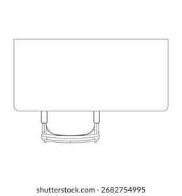 Vista superior del escritorio con sillón, tamaño 150x70x75 cm. Muebles funcionales del espacio de trabajo para la oficina, el estudio, o el interior del hogar