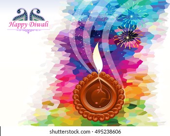 Top view of a diwali lamp