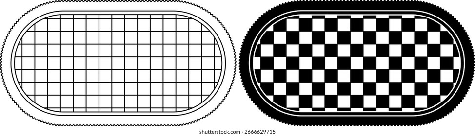 top view doormat icon set