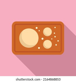 Vector plano de icono de masa de vista superior. Pan de harina. Torta de rollo