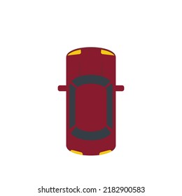 Top View Driverless Car Icon. Flat Illustration Of Top View Driverless Car Vector Icon Isolated On White Background