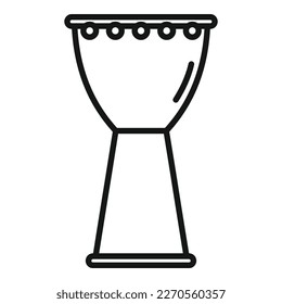 Top view drum icon outline vector. Music kit. Acoustic percussion
