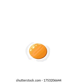 A top view of egg   broken on  white background