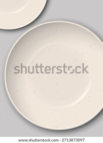 Top view of empty circle bowl beige color with grainy texture on cement texture vertical background graphic illustration have blank space.