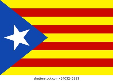 Top view of Estelada blava flag, no flagpole. Plane design, layout. Flag background.