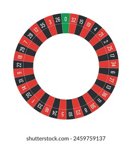 Vista superior de una ruleta europea con un solo cero verde