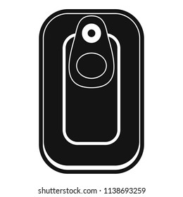 Top view fish can icon. Simple illustration of top view fish can vector icon for web design isolated on white background