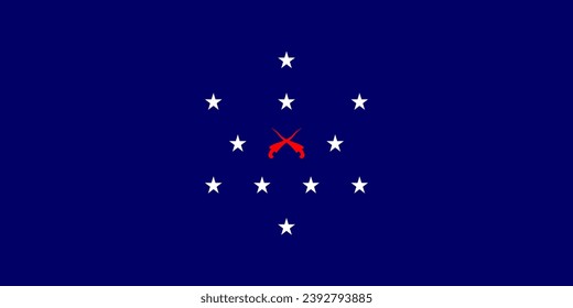 Top view of flag 1949 Malaya Flag Proposal 2-new Malaysia. Malaysian travel and patriot concept. no flagpole. Plane layout, design. Flag background