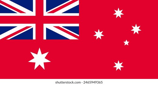 Top view of flag Civil Ensign of Australia, Australia. Australian travel and patriot concept. no flagpole. Plane layout, design. Flag background