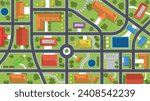 top view flat background of town neighborhood village with road and house and tree