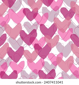 Top view flat lay composition of multicolored jelly candies in shape of heart arranged in rows on pink background Multicolored hearts. Bright pattern.