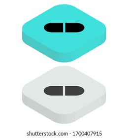 Top view flat Medical icon with square background in isometric style