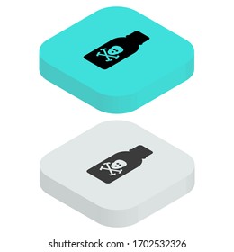 Top view flat Medical icon with square background in isometric style