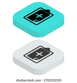 Top view flat Medical icon with square background in isometric style