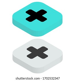 Top view flat Medical icon with square background in isometric style