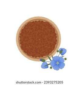 Top View Flax seeds vector illustration logo