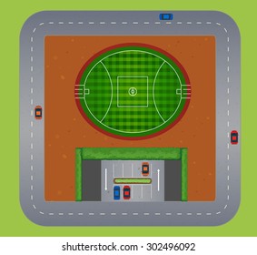 Top view of football field illustration