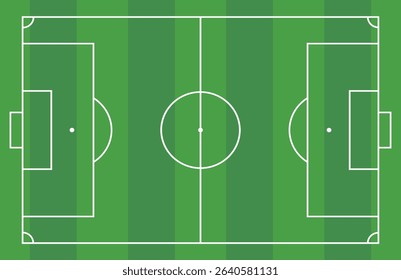 Top view of the football field. Soccer field vector illustration.