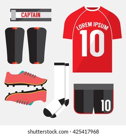 Top View Football Player Gears Vector Illustration