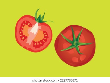 Top view of fresh tomatoes vector
