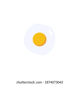 Vista superior de huevos fritos vector de icono plano aislado en fondo blanco.