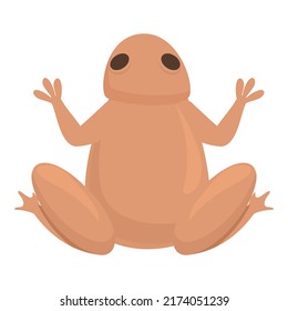 Top view frog icon cartoon vector. Water animal. Funny character