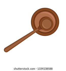 Top view gavel icon. Flat illustration of top view gavel vector icon for web design