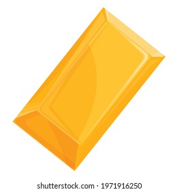 Top view gold bar icon. Cartoon of Top view gold bar vector icon for web design isolated on white background