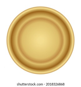 placa dorada de visión superior blanco