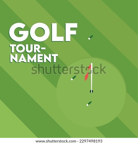 Top view of a golf field Tournament template Vector
