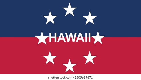 Draufsicht des Gouverneurs von Hawaii vor 1959 , US-Flagge, kein Fahnenmast. Ebenendesign-Layout Flaggen-Hintergrund