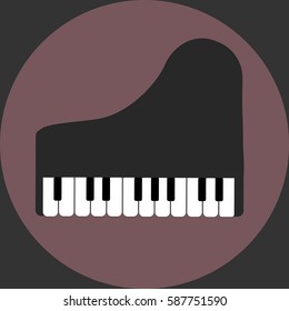 Top view Grand piano. Music instrument. Vector illustration.