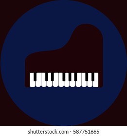 Top view Grand piano. Music instrument. Vector illustration.