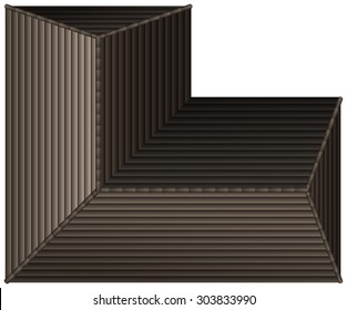 Top view of gray rooftop illustration
