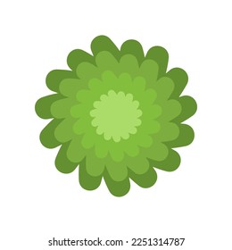 Top view of green bush or tree vector illustration. Plant element for garden, forest or park plan or map isolated on white background. Ecology, landscape design concept